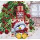 Mini Bead Embroidery Kit on Art Canvas "Under the Christmas tree"