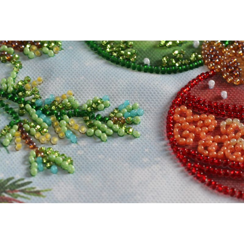 Mini Bead Embroidery Kit on Art Canvas "Cute fun"
