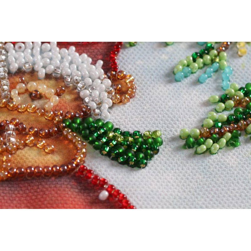 Mini Bead Embroidery Kit on Art Canvas "Cute fun"