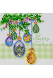 Mini Bead Embroidery Kit on Art Canvas "Easter holiday"