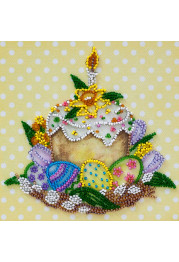 Mini Bead Embroidery Kit on Art Canvas "Holy holiday"