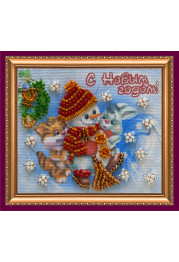 Bead Embroidery Magnet Kit "Happy New Year – 1"