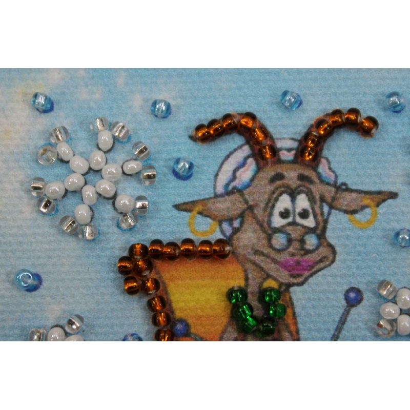 Bead Embroidery Magnet Kit "Goat crocheter"