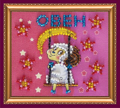 Набір-магніт для вишивання бісером "Знак Зодіаку «Овен»"