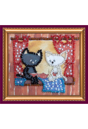 Bead Embroidery Magnet Kit "Catty tea time"