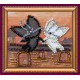 Bead Embroidery Magnet Kit "Fly with cats"
