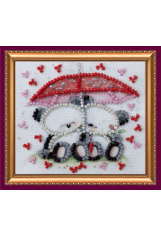 Bead Embroidery Magnet Kit "Bears under umbrella"