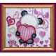 Bead Embroidery Magnet Kit "Bear and hearts"