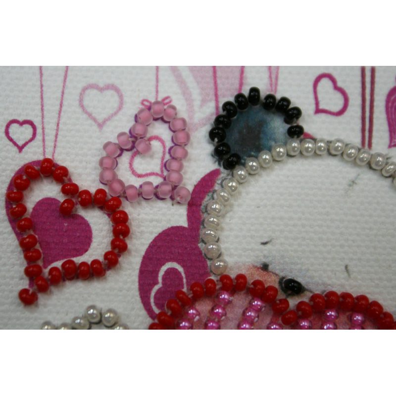 Bead Embroidery Magnet Kit "Bear and hearts"