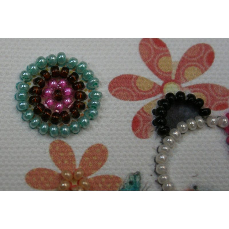 Bead Embroidery Magnet Kit "Bear and flowers"