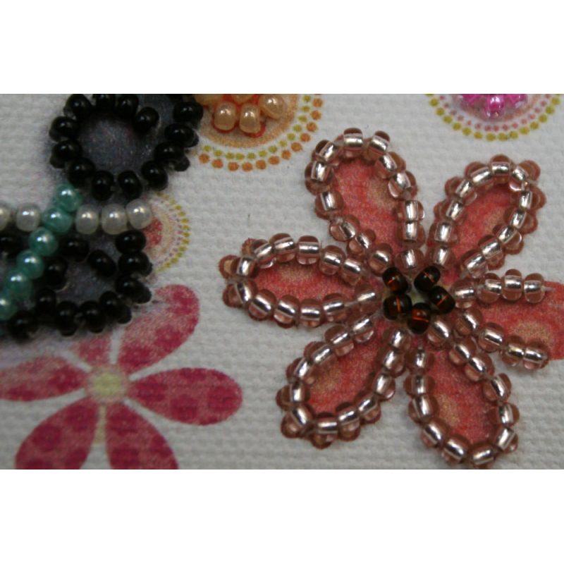 Bead Embroidery Magnet Kit "Bear and flowers"