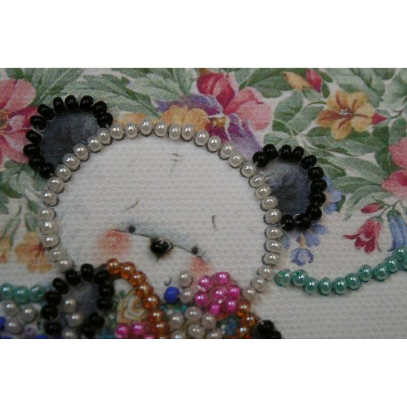 Bead Embroidery Magnet Kit "Bear and Forget-me-not"