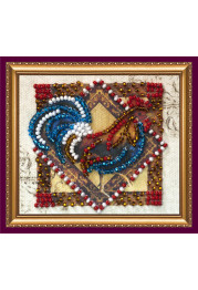 Bead Embroidery Magnet Kit "Pompous cockerel"