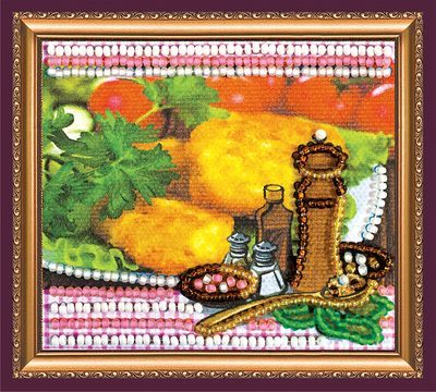 Набір-магніт для вишивання бісером "Смачного"