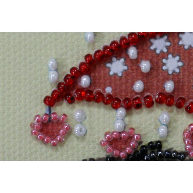 Bead Embroidery Magnet Kit "Hedgehogs under an umbrella"