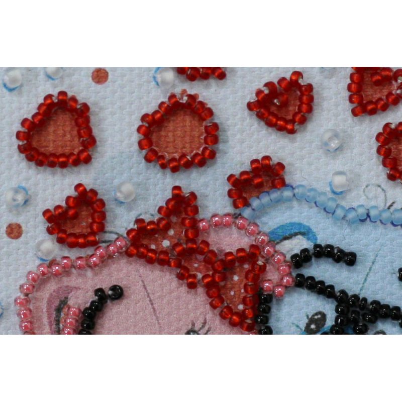 Bead Embroidery Magnet Kit "Hearts (teddy bears)"