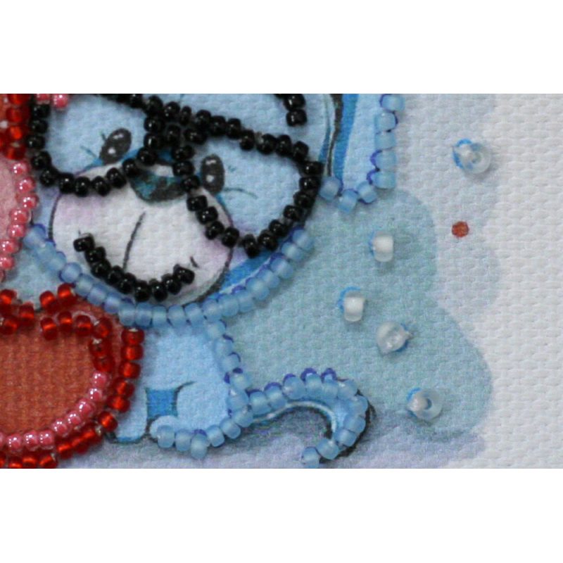 Bead Embroidery Magnet Kit "Hearts (teddy bears)"