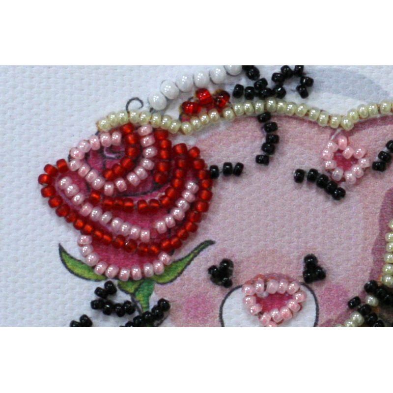 Bead Embroidery Magnet Kit "Cupcake and a rose"