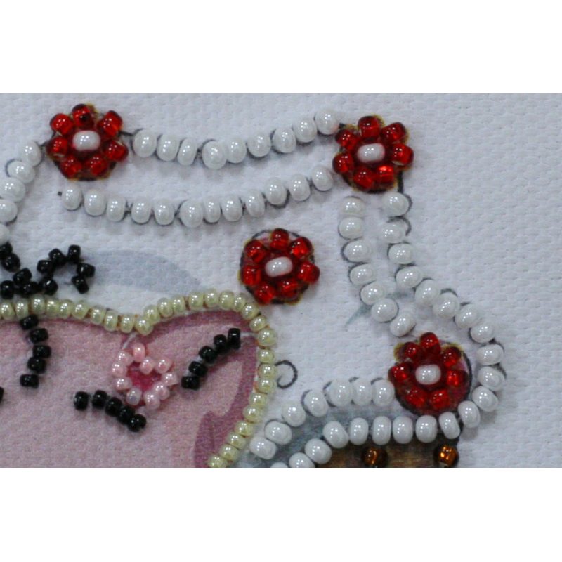 Bead Embroidery Magnet Kit "Cupcake and a rose"