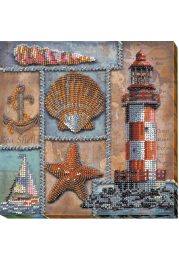 Midi Bead Embroidery Kit on Art Canvas "Seven seas"