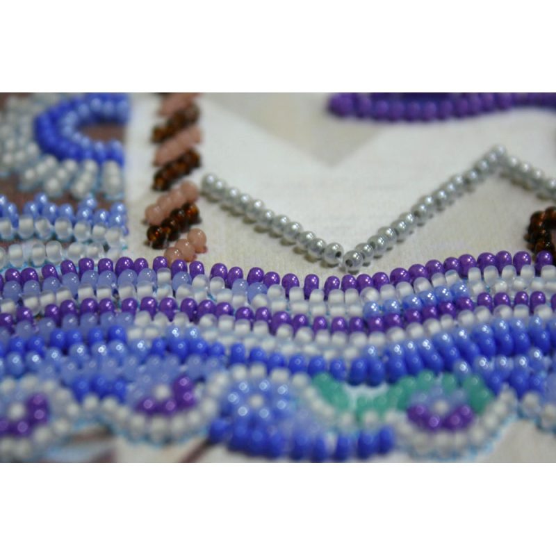 Midi Bead Embroidery Kit on Art Canvas "At the bottom of the sea"
