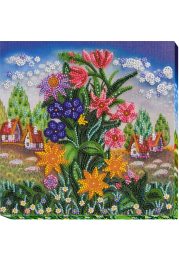 Midi Bead Embroidery Kit on Art Canvas "Earth stars"