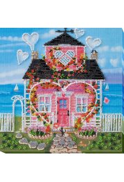 Midi Bead Embroidery Kit on Art Canvas "Where love lives"
