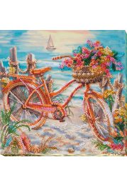 Midi Bead Embroidery Kit on Art Canvas "At the age of the azure"