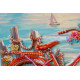 Midi Bead Embroidery Kit on Art Canvas "At the age of the azure"