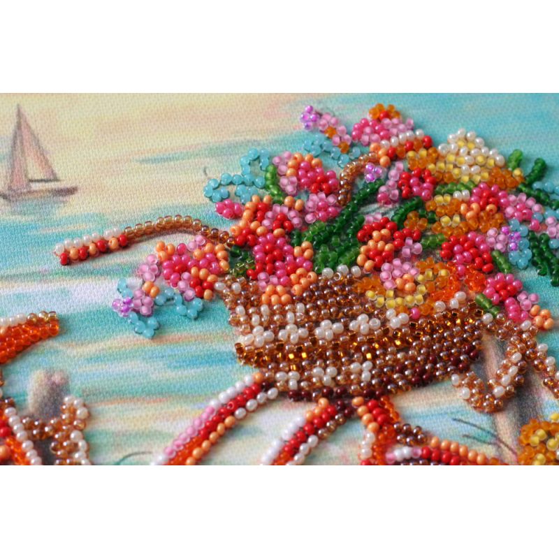 Midi Bead Embroidery Kit on Art Canvas "At the age of the azure"