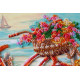 Midi Bead Embroidery Kit on Art Canvas "At the age of the azure"