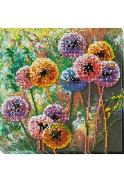 Midi Bead Embroidery Kit on Art Canvas "Multi-colored balls"