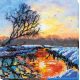 Midi Bead Embroidery Kit on Art Canvas "Dawn of the evening"