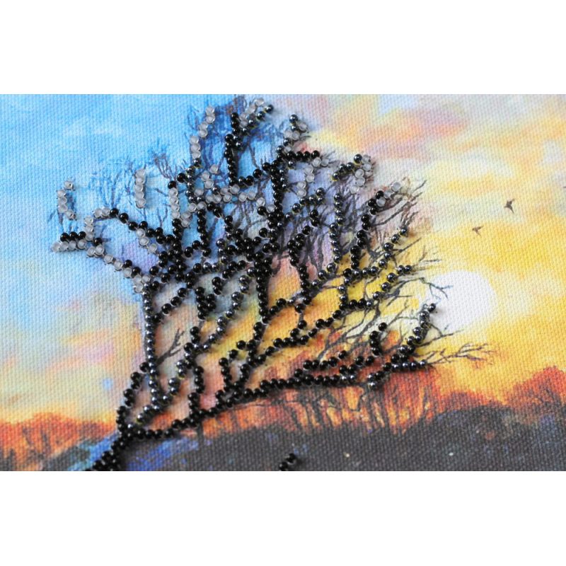 Midi Bead Embroidery Kit on Art Canvas "Dawn of the evening"