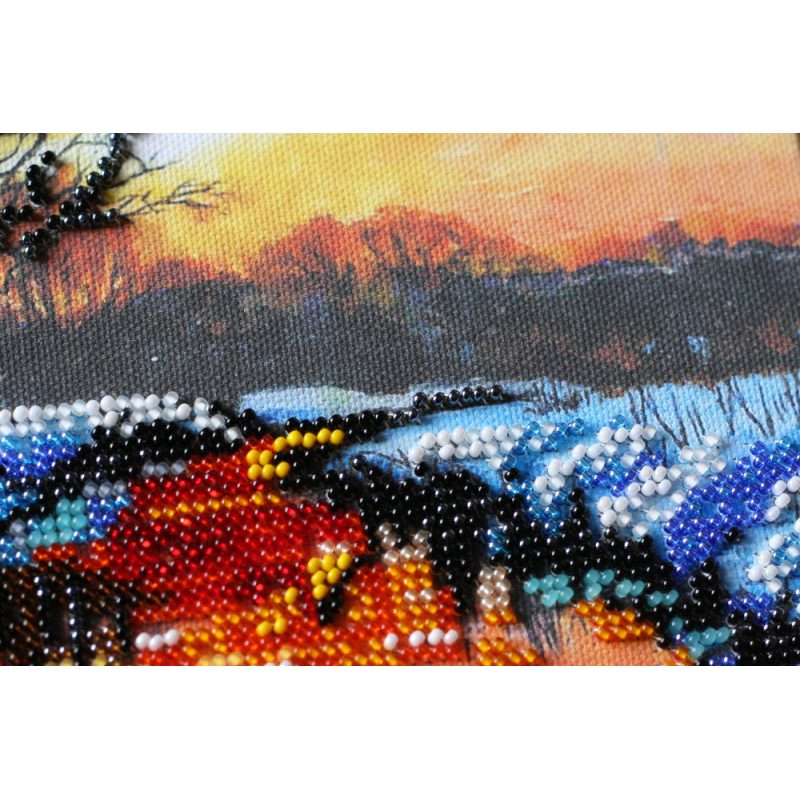 Midi Bead Embroidery Kit on Art Canvas "Dawn of the evening"
