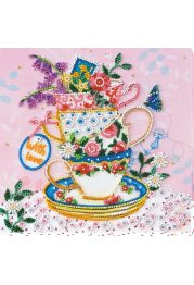 Midi Bead Embroidery Kit on Art Canvas "Tea meeting"