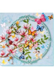 Midi Bead Embroidery Kit on Art Canvas "Keys to the spring"