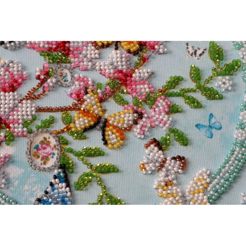 Midi Bead Embroidery Kit on Art Canvas "Keys to the spring"