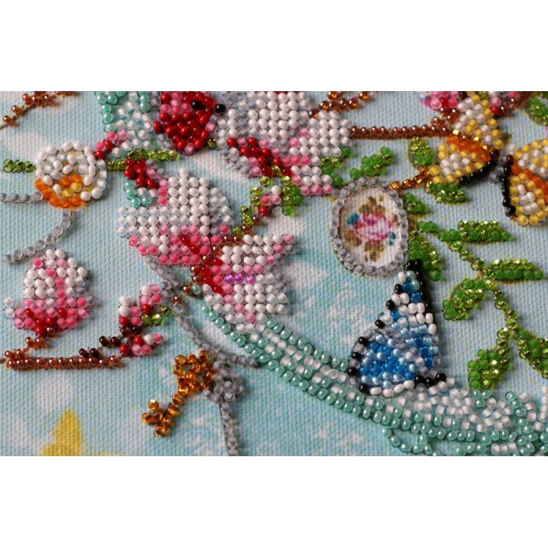 Midi Bead Embroidery Kit on Art Canvas "Keys to the spring"