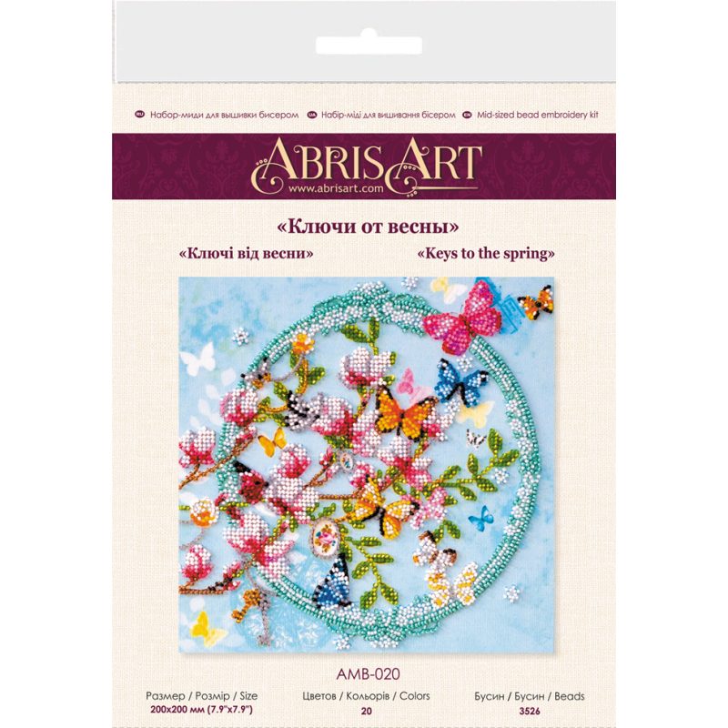 Midi Bead Embroidery Kit on Art Canvas "Keys to the spring"
