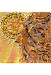 Midi Bead Embroidery Kit on Art Canvas "Sunny lion"