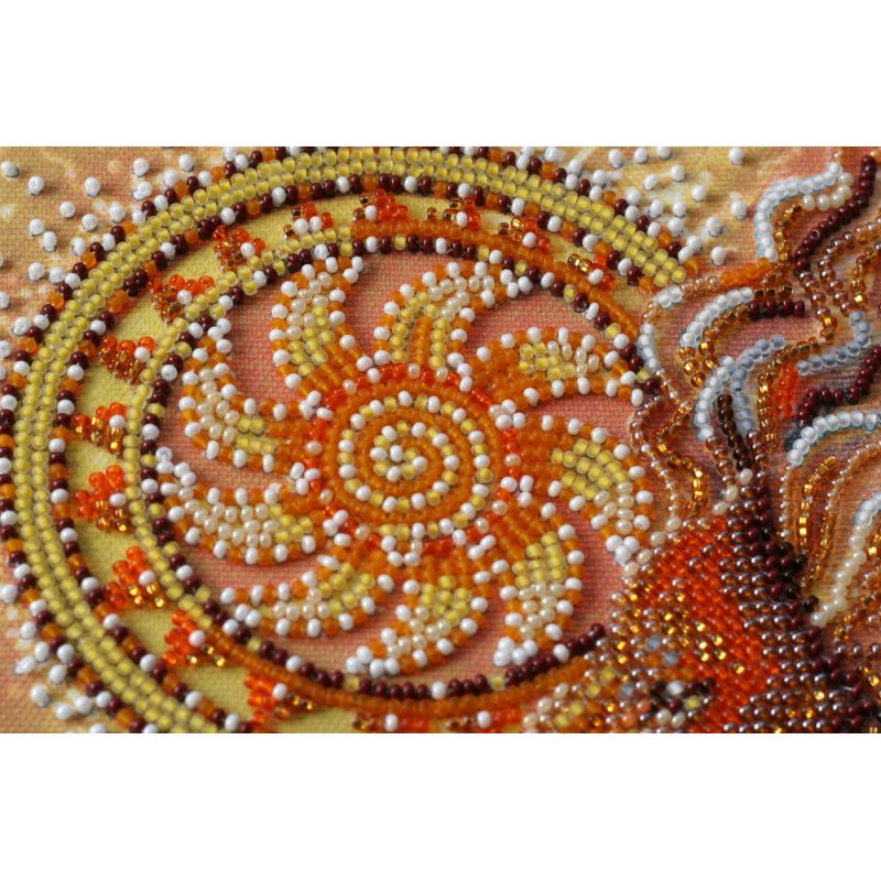 Midi Bead Embroidery Kit on Art Canvas "Sunny lion"