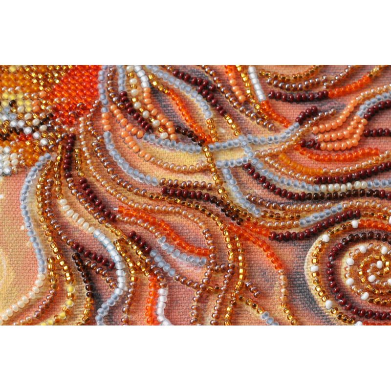 Midi Bead Embroidery Kit on Art Canvas "Sunny lion"