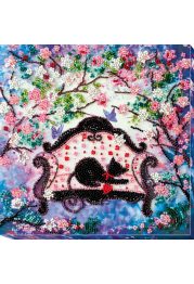Midi Bead Embroidery Kit on Art Canvas "Spring guest"
