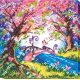 Midi Bead Embroidery Kit on Art Canvas "Bridge into the spring"