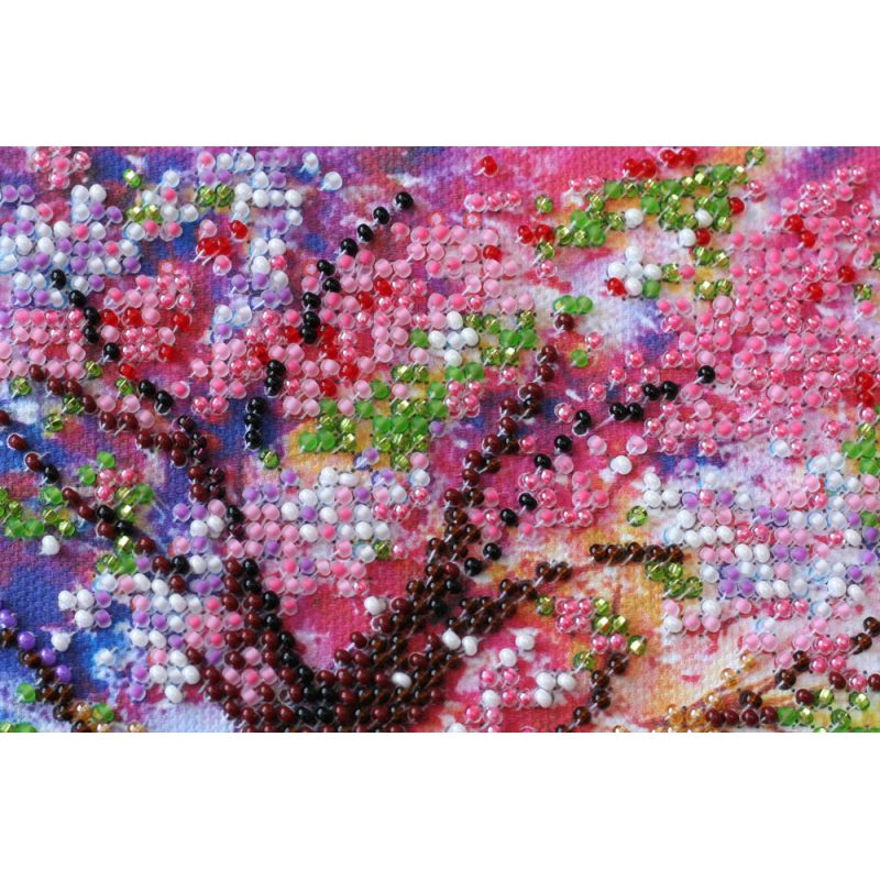 Midi Bead Embroidery Kit on Art Canvas "Bridge into the spring"