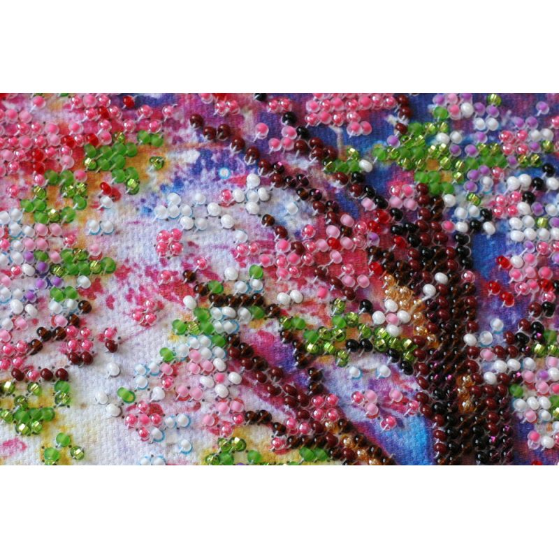 Midi Bead Embroidery Kit on Art Canvas "Bridge into the spring"