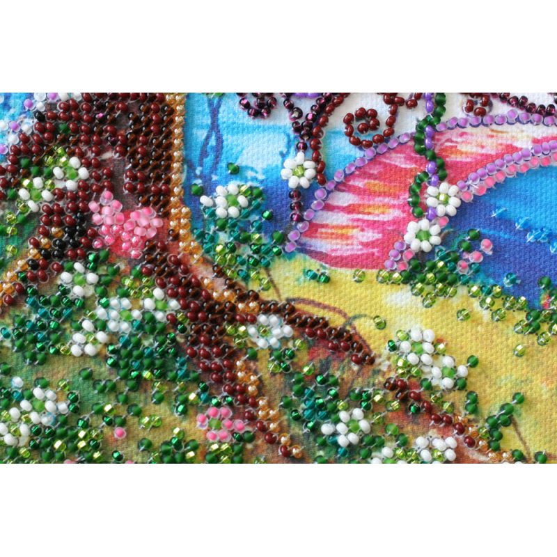 Midi Bead Embroidery Kit on Art Canvas "Bridge into the spring"