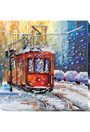 Midi Bead Embroidery Kit on Art Canvas "Tram of wishes"