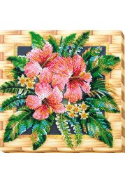 Midi Bead Embroidery Kit on Art Canvas "Tanzanian flowers"